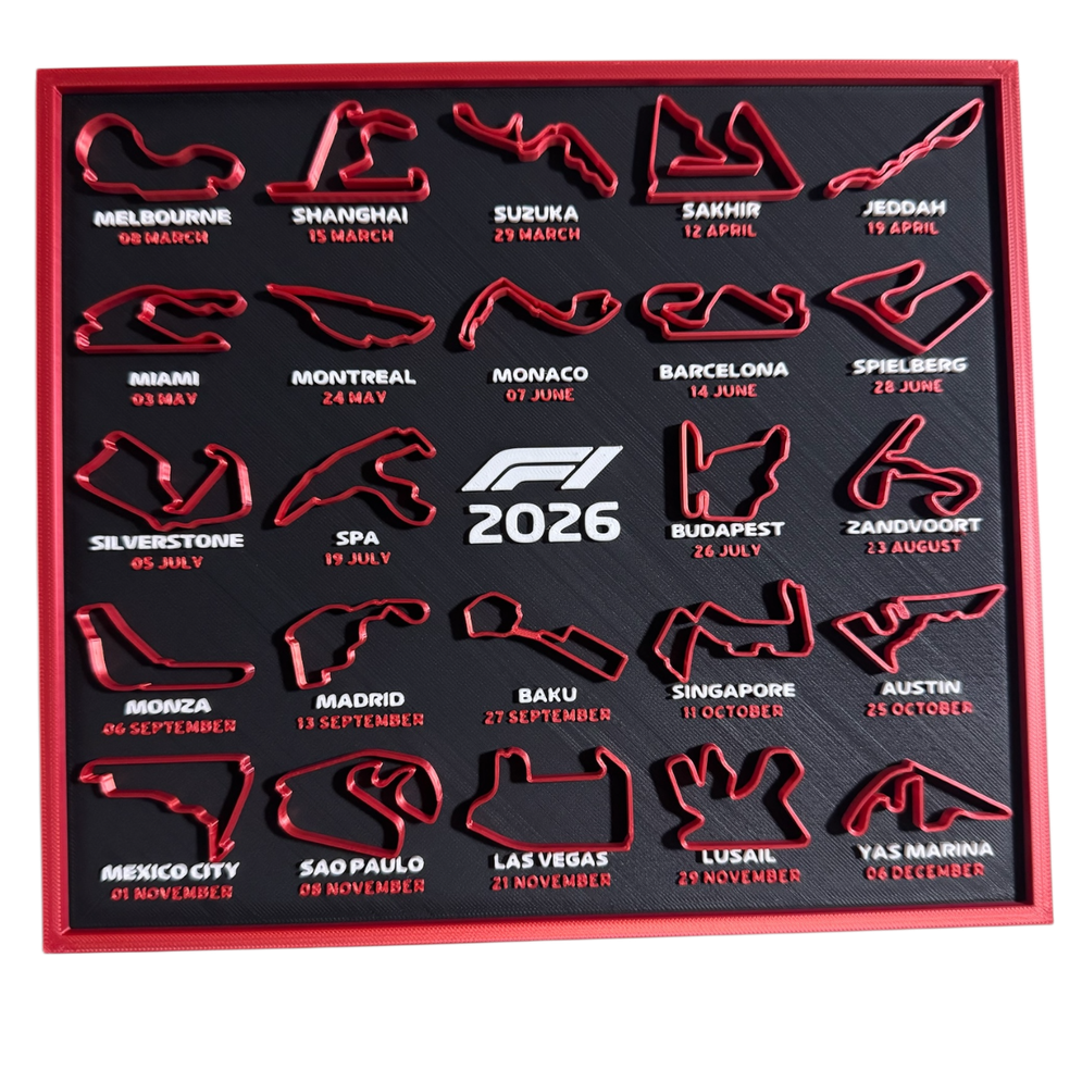 F1 Kalendar 2026.