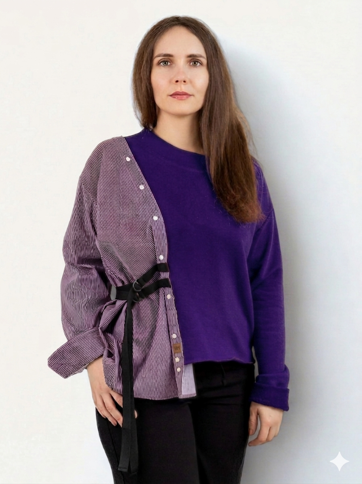 Twinside majica - košulja, Purple Stripe