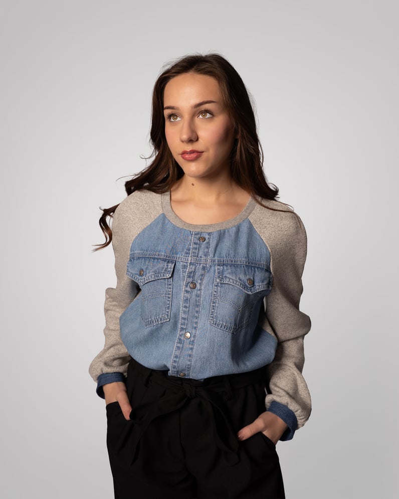 Upcycled Denim Fusion Majica